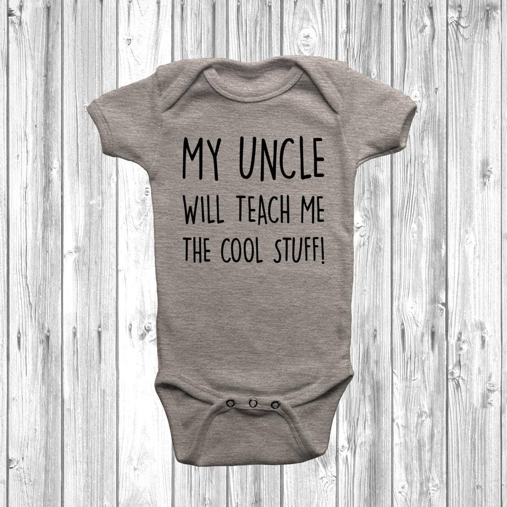 Get trendy with My Uncle Will Teach Me The Cool Stuff Baby Grow - Baby Grow available at DizzyKitten. Grab yours for £7.95 today!