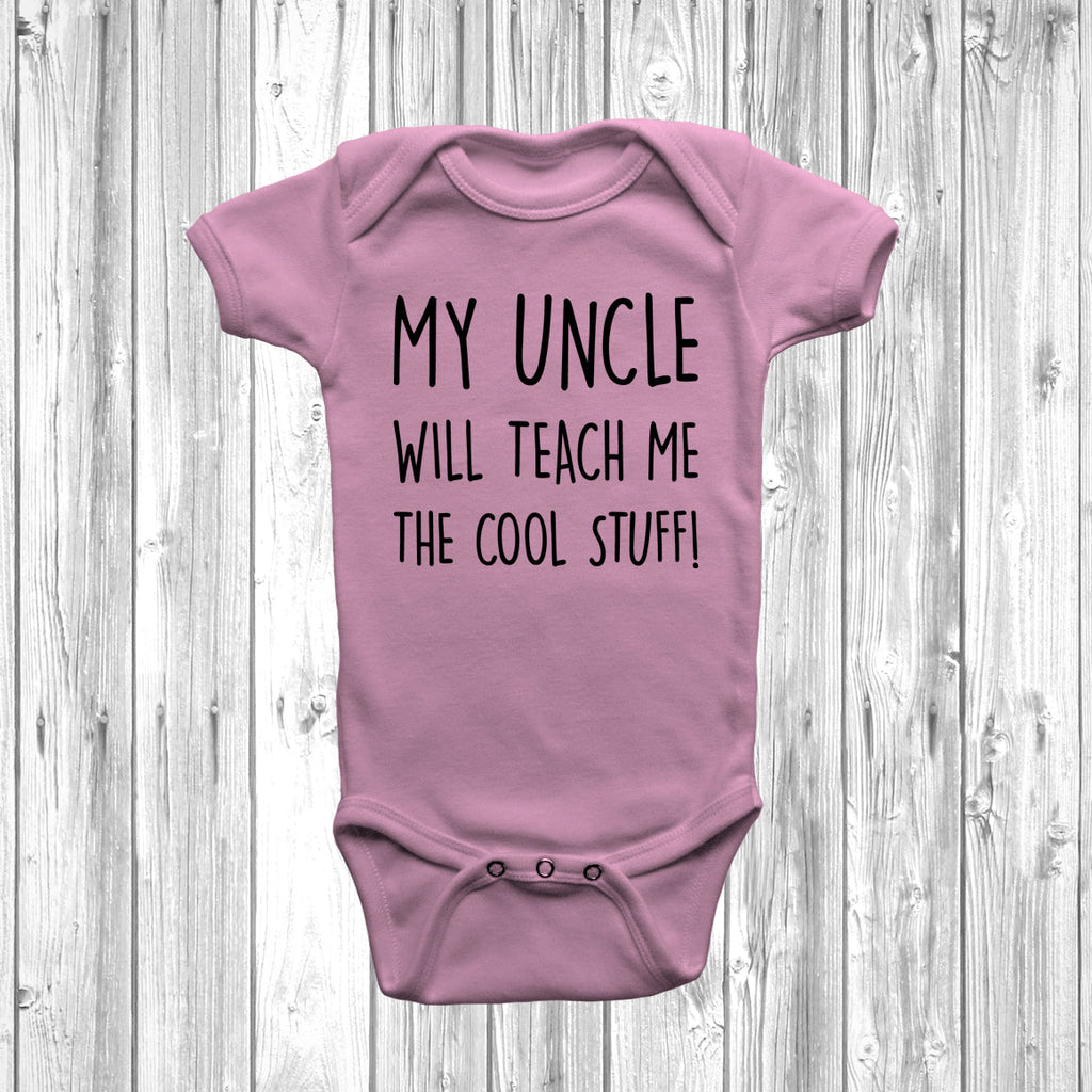 Get trendy with My Uncle Will Teach Me The Cool Stuff Baby Grow - Baby Grow available at DizzyKitten. Grab yours for £8.45 today!