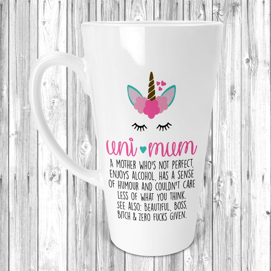 Get trendy with Uni Mum Latte Mug 12oz / 17oz - Mug available at DizzyKitten. Grab yours for £10.95 today!