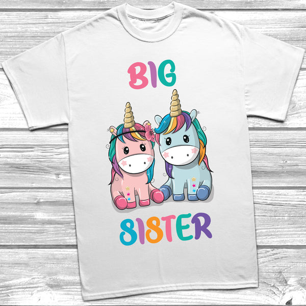 Unicorn Big Sister Little Sister T-Shirt Baby Grow Set
