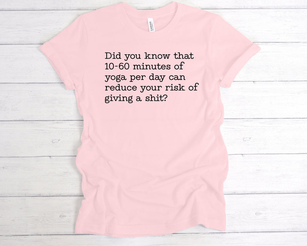 Get trendy with 10-60 Minutes Of Yoga Per Day T-Shirt - T-Shirts available at DizzyKitten. Grab yours for £12.49 today!