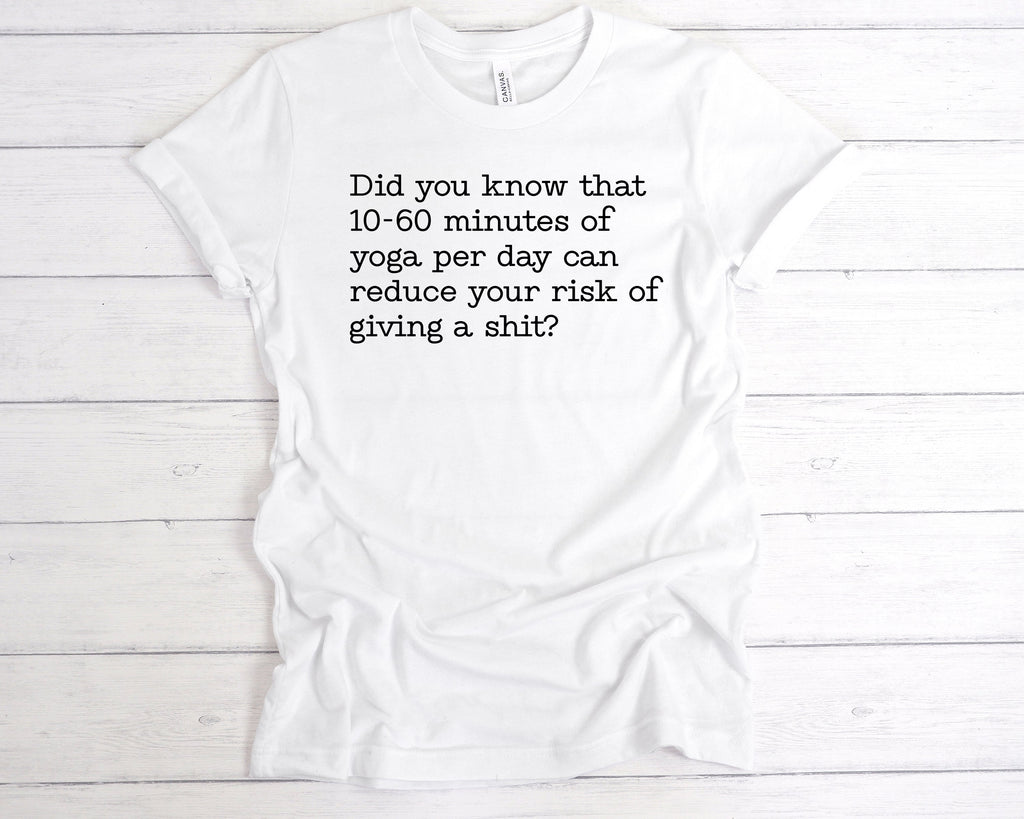 Get trendy with 10-60 Minutes Of Yoga Per Day T-Shirt - T-Shirts available at DizzyKitten. Grab yours for £12.49 today!