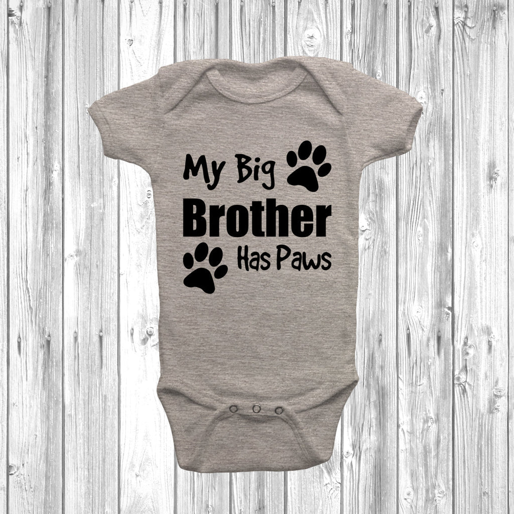 Get trendy with My Big Brother Has Paws Baby Grow -  available at DizzyKitten. Grab yours for £7.95 today!