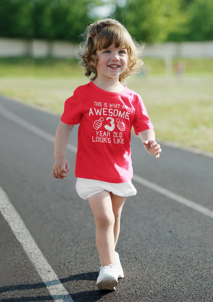 Get trendy with Awesome 3 Year Old Looks Like T-Shirt - T-Shirt available at DizzyKitten. Grab yours for £8.95 today!