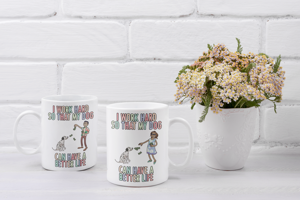 Get trendy with I Work Hard For My Dalmatian Mug - Mug available at DizzyKitten. Grab yours for £8.99 today!