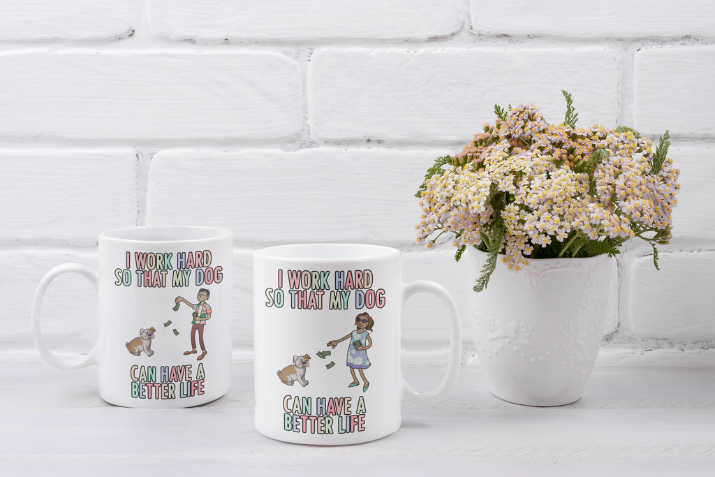 Get trendy with I Work Hard For My English Bulldog Mug - Mug available at DizzyKitten. Grab yours for £9.49 today!