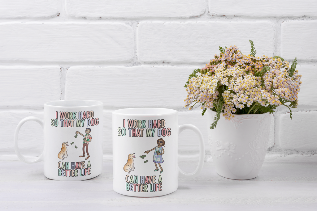 Get trendy with I Work Hard For My Golden Retriever Mug - Mug available at DizzyKitten. Grab yours for £8.99 today!