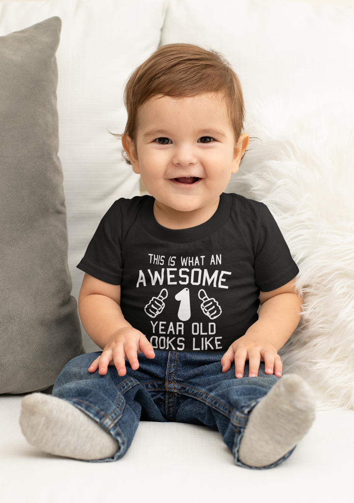 Get trendy with Awesome 1 Year Old Looks Like T-Shirt - T-Shirt available at DizzyKitten. Grab yours for £8.95 today!