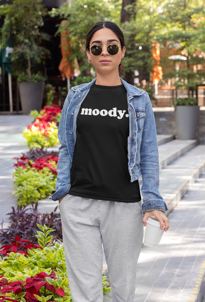 Get trendy with Moody. T-Shirt -  available at DizzyKitten. Grab yours for £9.95 today!